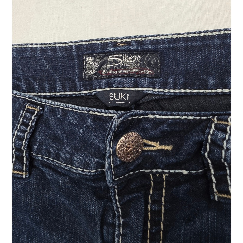 Silver Jeans Co Suki Mid Skinny Dark Wash Women's Denim Super Stretch W33 L31 - Picture 3 of 10
